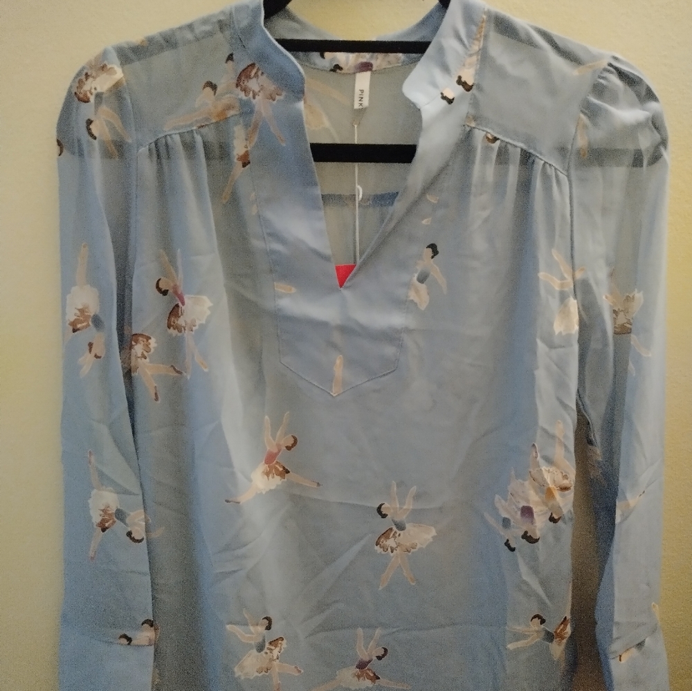 Two Pinkyotto blouses ballerina print one size